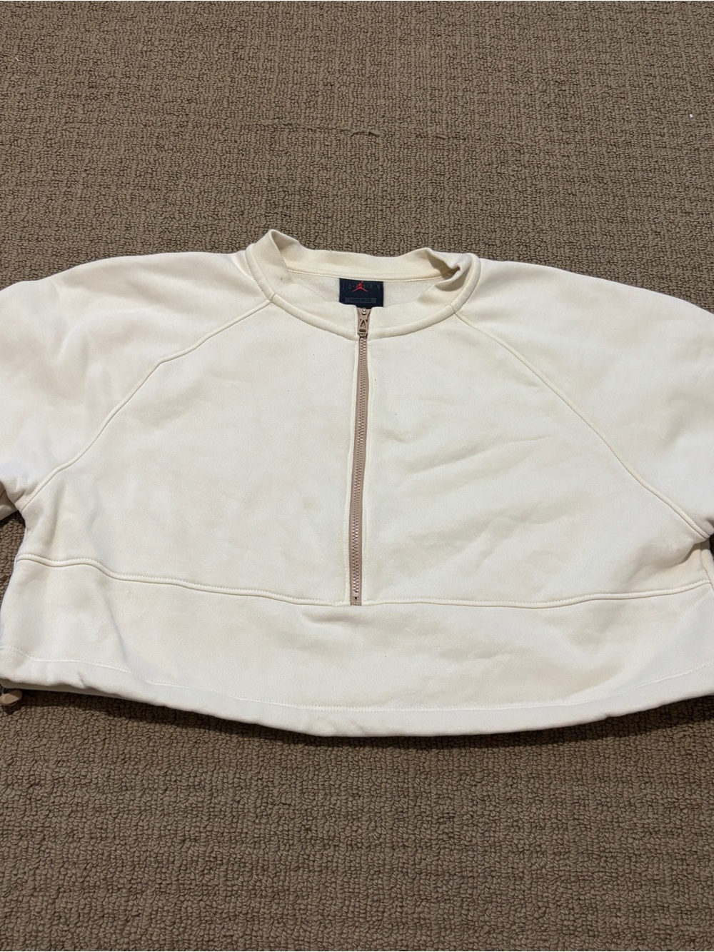 Jordan Cream Half-Zip Crewneck Pullover